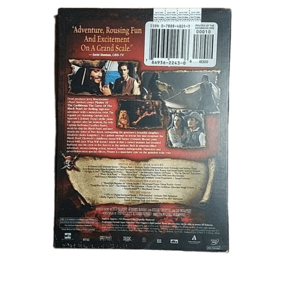 Pirates of the Caribbean The Curse Of The Black Pearl Movie DVD 2 Disc Set Depp - Picture 2 of 4